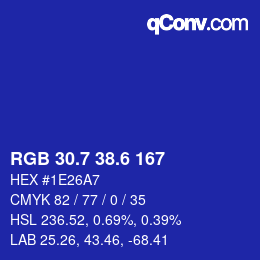 カラーコード: RGB 30.7 38.6 167 | qconv.com
