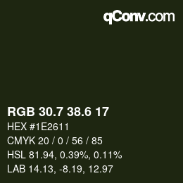 カラーコード: RGB 30.7 38.6 17 | qconv.com