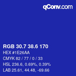 カラーコード: RGB 30.7 38.6 170 | qconv.com