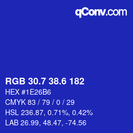 カラーコード: RGB 30.7 38.6 182 | qconv.com
