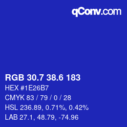 カラーコード: RGB 30.7 38.6 183 | qconv.com