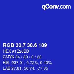 カラーコード: RGB 30.7 38.6 189 | qconv.com