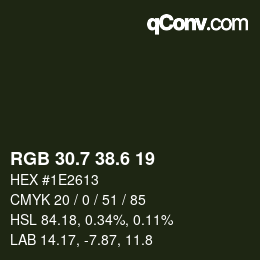 カラーコード: RGB 30.7 38.6 19 | qconv.com