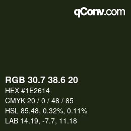 カラーコード: RGB 30.7 38.6 20 | qconv.com