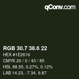 カラーコード: RGB 30.7 38.6 22 | qconv.com