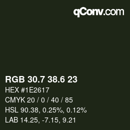 カラーコード: RGB 30.7 38.6 23 | qconv.com