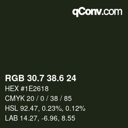 カラーコード: RGB 30.7 38.6 24 | qconv.com