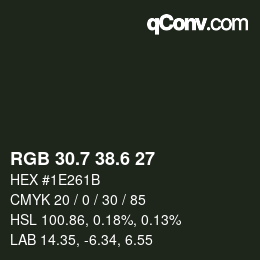 カラーコード: RGB 30.7 38.6 27 | qconv.com