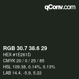 カラーコード: RGB 30.7 38.6 29 | qconv.com