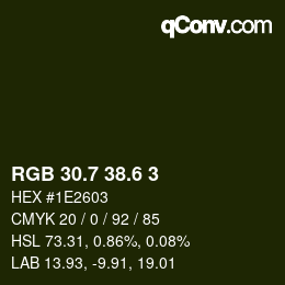 カラーコード: RGB 30.7 38.6 3 | qconv.com