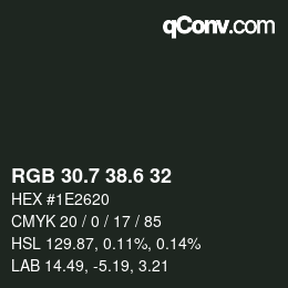 カラーコード: RGB 30.7 38.6 32 | qconv.com