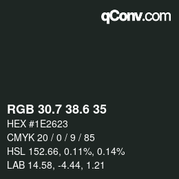カラーコード: RGB 30.7 38.6 35 | qconv.com