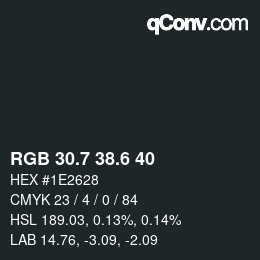 カラーコード: RGB 30.7 38.6 40 | qconv.com