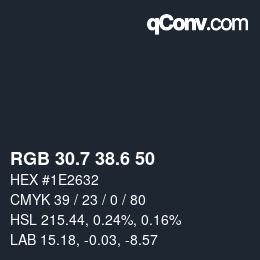 カラーコード: RGB 30.7 38.6 50 | qconv.com