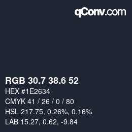 カラーコード: RGB 30.7 38.6 52 | qconv.com