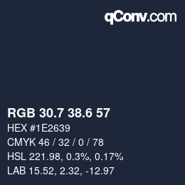 カラーコード: RGB 30.7 38.6 57 | qconv.com