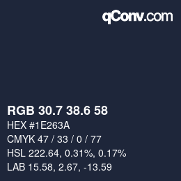 カラーコード: RGB 30.7 38.6 58 | qconv.com
