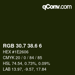 カラーコード: RGB 30.7 38.6 6 | qconv.com