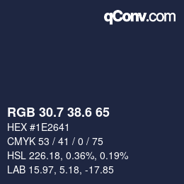 カラーコード: RGB 30.7 38.6 65 | qconv.com