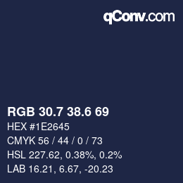カラーコード: RGB 30.7 38.6 69 | qconv.com