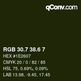 カラーコード: RGB 30.7 38.6 7 | qconv.com