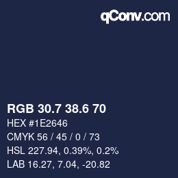 カラーコード: RGB 30.7 38.6 70 | qconv.com