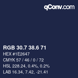 カラーコード: RGB 30.7 38.6 71 | qconv.com