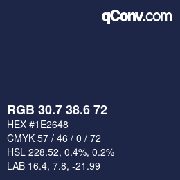 カラーコード: RGB 30.7 38.6 72 | qconv.com