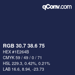 カラーコード: RGB 30.7 38.6 75 | qconv.com