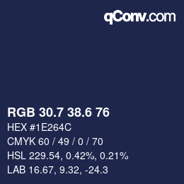 カラーコード: RGB 30.7 38.6 76 | qconv.com