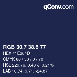 カラーコード: RGB 30.7 38.6 77 | qconv.com