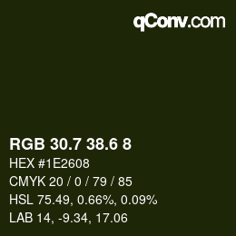 カラーコード: RGB 30.7 38.6 8 | qconv.com