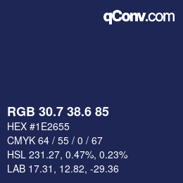 カラーコード: RGB 30.7 38.6 85 | qconv.com