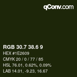 カラーコード: RGB 30.7 38.6 9 | qconv.com