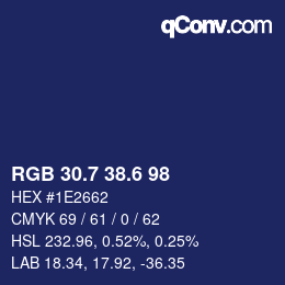 カラーコード: RGB 30.7 38.6 98 | qconv.com