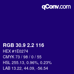 カラーコード: RGB 30.9 2.2 116 | qconv.com