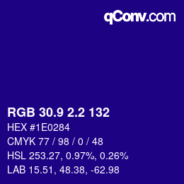 カラーコード: RGB 30.9 2.2 132 | qconv.com
