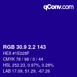 カラーコード: RGB 30.9 2.2 143 | qconv.com