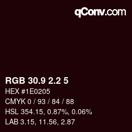 Farbcode: RGB 30.9 2.2 5 | qconv.com