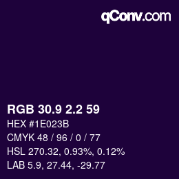 カラーコード: RGB 30.9 2.2 59 | qconv.com