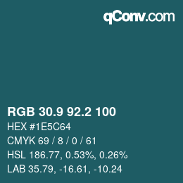 カラーコード: RGB 30.9 92.2 100 | qconv.com