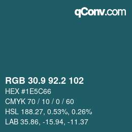 Color code: RGB 30.9 92.2 102 | qconv.com