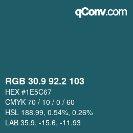 Color code: RGB 30.9 92.2 103 | qconv.com