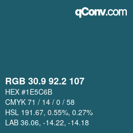 Color code: RGB 30.9 92.2 107 | qconv.com