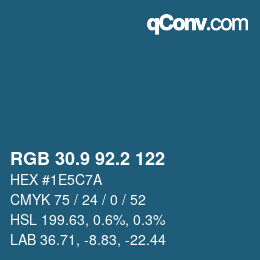 Color code: RGB 30.9 92.2 122 | qconv.com