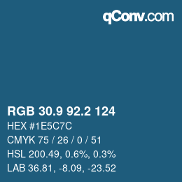 Color code: RGB 30.9 92.2 124 | qconv.com