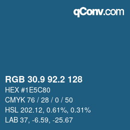 Color code: RGB 30.9 92.2 128 | qconv.com