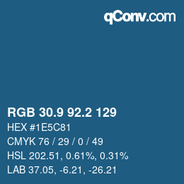 Color code: RGB 30.9 92.2 129 | qconv.com