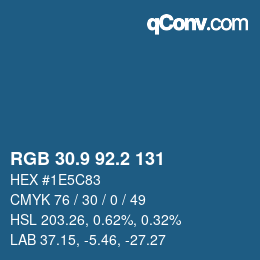 Color code: RGB 30.9 92.2 131 | qconv.com