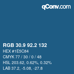 Color code: RGB 30.9 92.2 132 | qconv.com